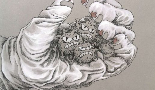 盟员谢济斌《众志成城，病毒难逃》作品入选全国漫画大展